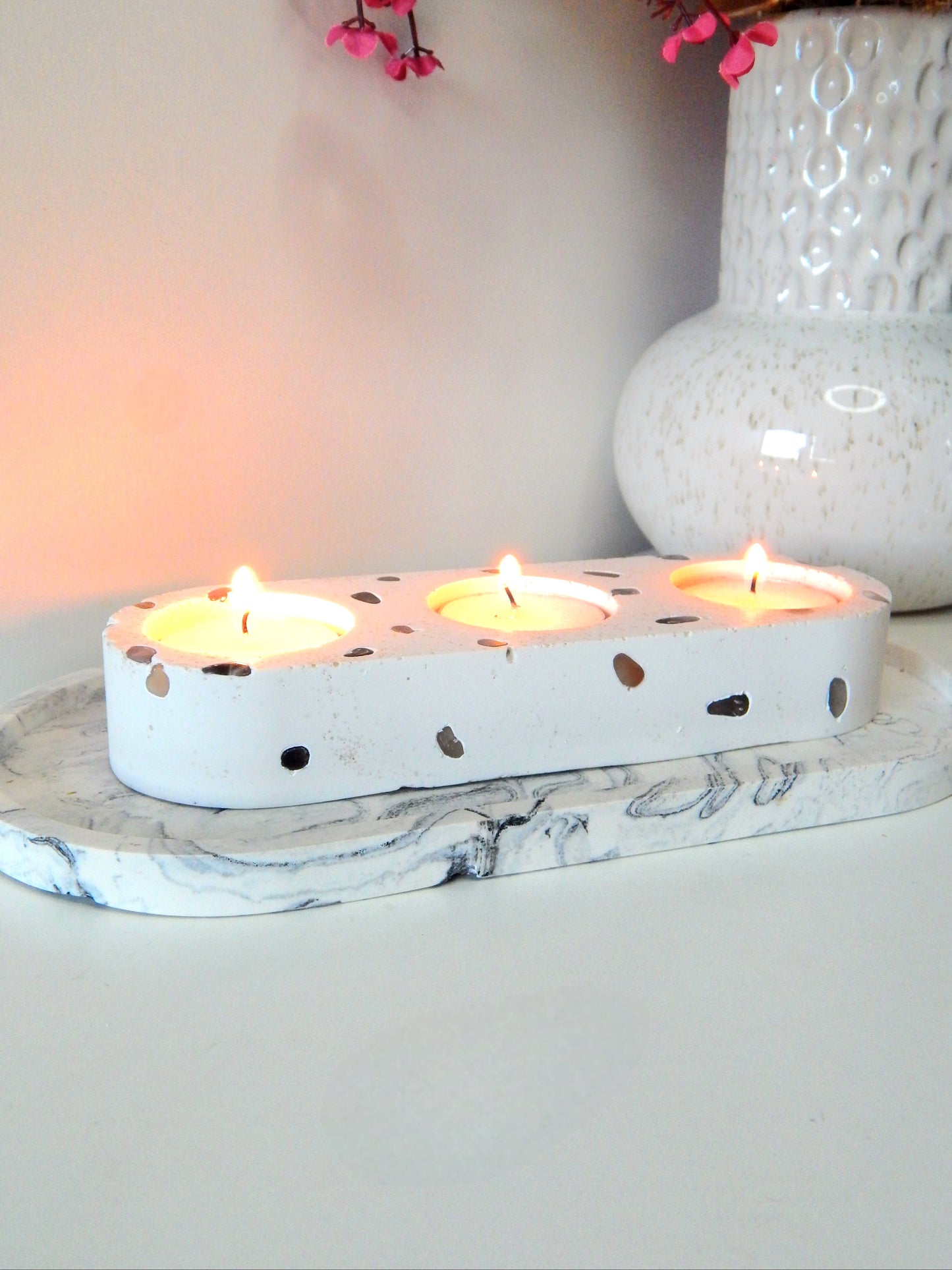 Support Bougie - Quartz Fraise