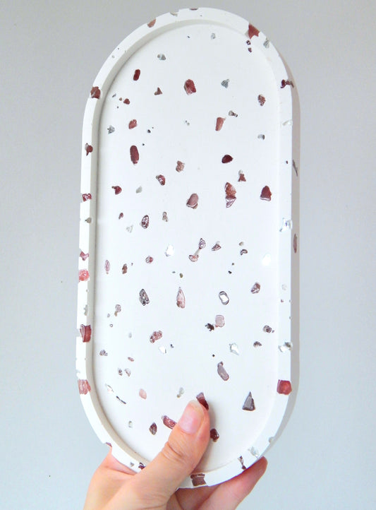 Plateau incrusté - Quartz Fraise